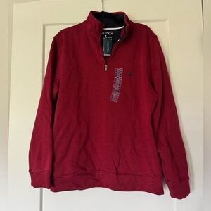 NWT Nautica Men's Burgundy Res Zip-Up Sweater Size M